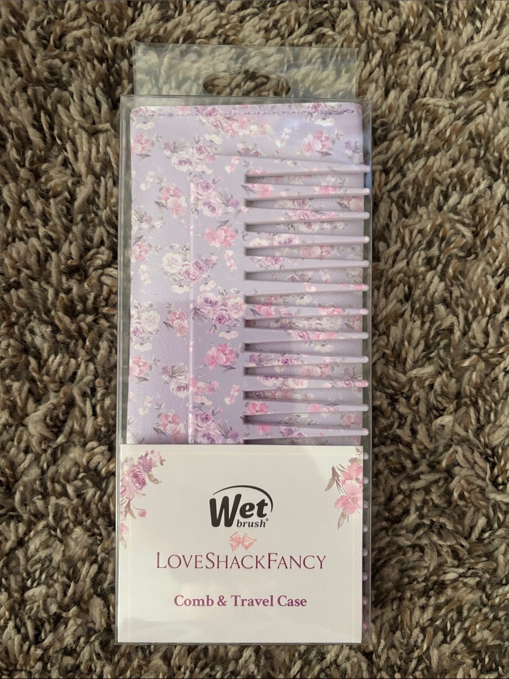 LoveShackFancy Floral Lavender Travel Comb and Case